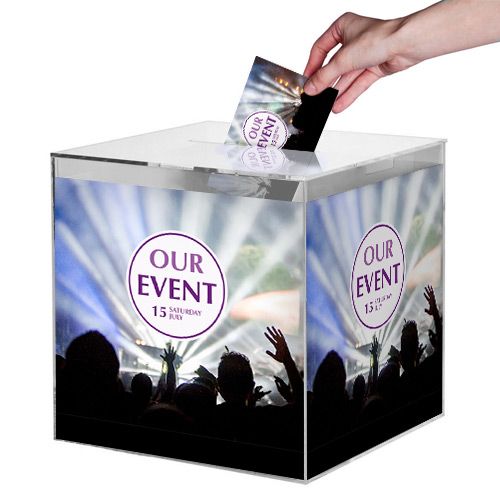 Loterijbox met opdruk voor openbare evenementen