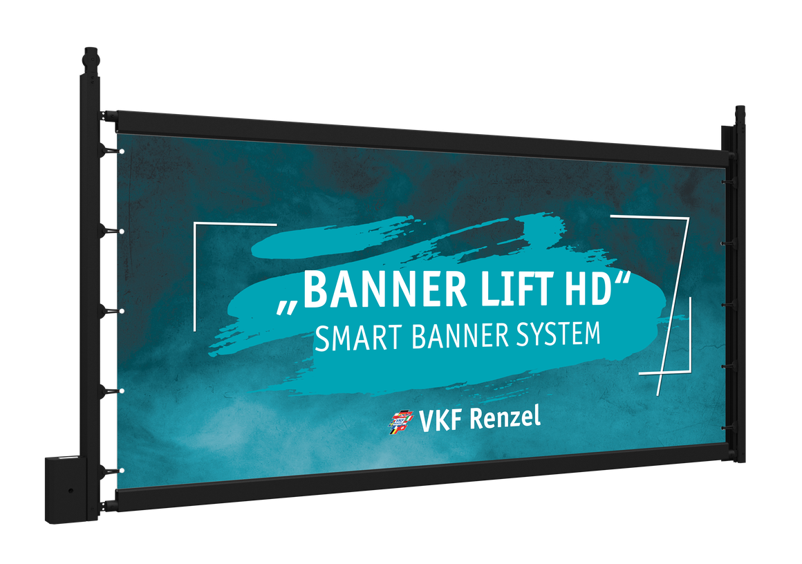 Banner Lift HD met platte rails in het zwart