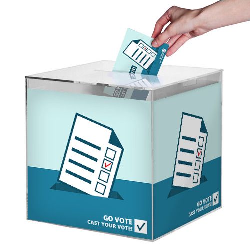 Verzamelbox met bedrukking van het motief „Go Vote“
