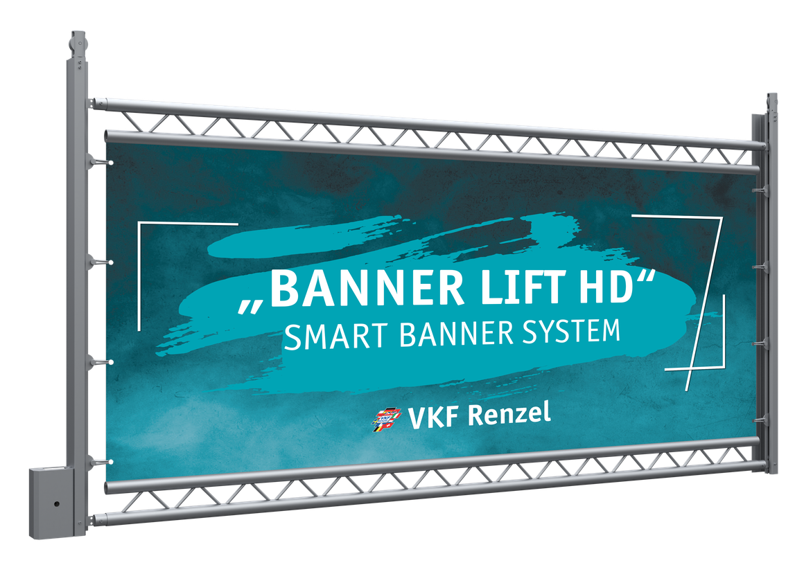 Banner Lift HD met duo-trussen in het zilver