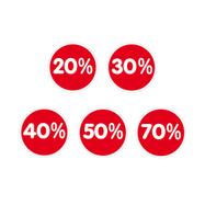 Sticker „%”, diverse kortingen