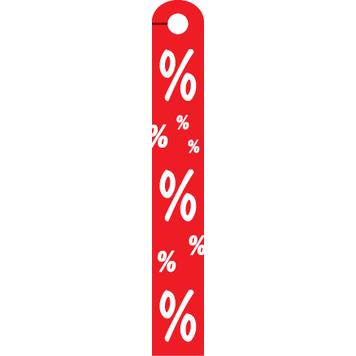 Affiche suspendue solde "%", en PVC rigide