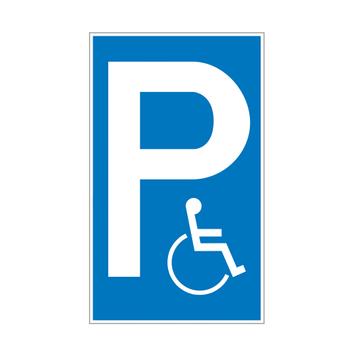 Parkeerbord voor mindervaliden van kunststof