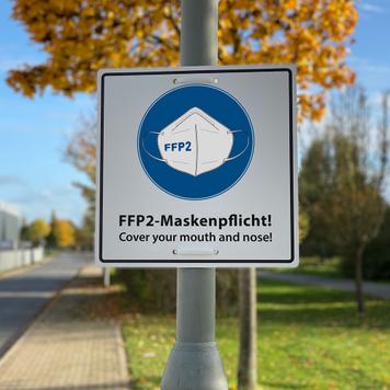 Informatiebord FFP2-mondkapjesplicht