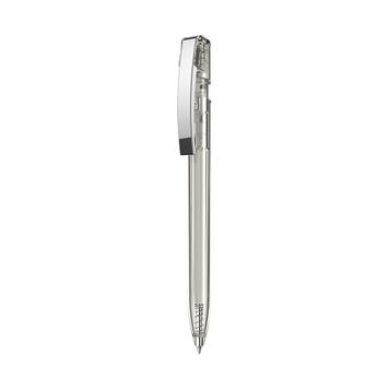 Push Button Ballpoint Pen "SKY transparent M" with Gloss Chrome Metal Clip
