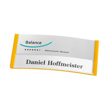 Badge "Balance Alu-Print" avec impression incluse