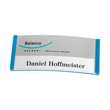 Naambadge „Balance Alu-Print” incl. bijkomende drukkosten