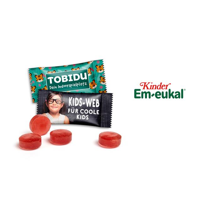 Em-eukal hoestpastilles voor kinderen in reclamezakjes