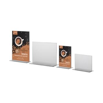 Menu Card Holder "T-Shape" in Standard Paper Sizes, anti-reflective, 0.7 mm
