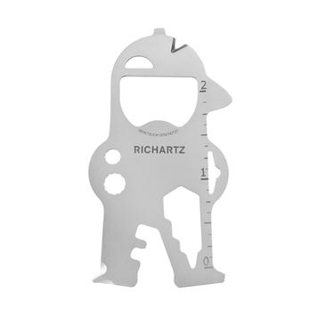 RICHARTZ Key Tool „Bob", multifunctioneel gereedschap met 17 functies als sleutelhanger