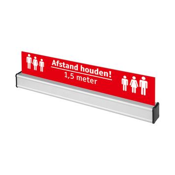Checkout Shopping Divider "Square-Wato" with sign "Please keep your distance"